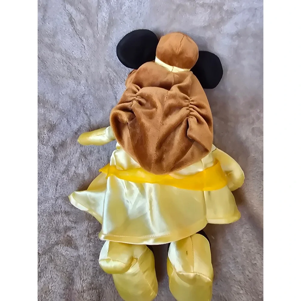 Disney Parks Minnie Mouse Belle Beauty and the Beast Plush Yellow Dress Rosettes